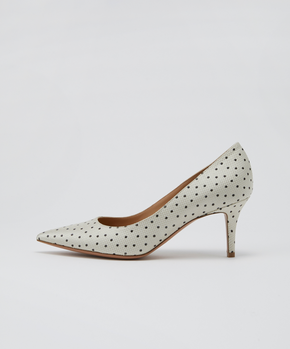 ANIMA 6.5cm パンプス DOT WHITE