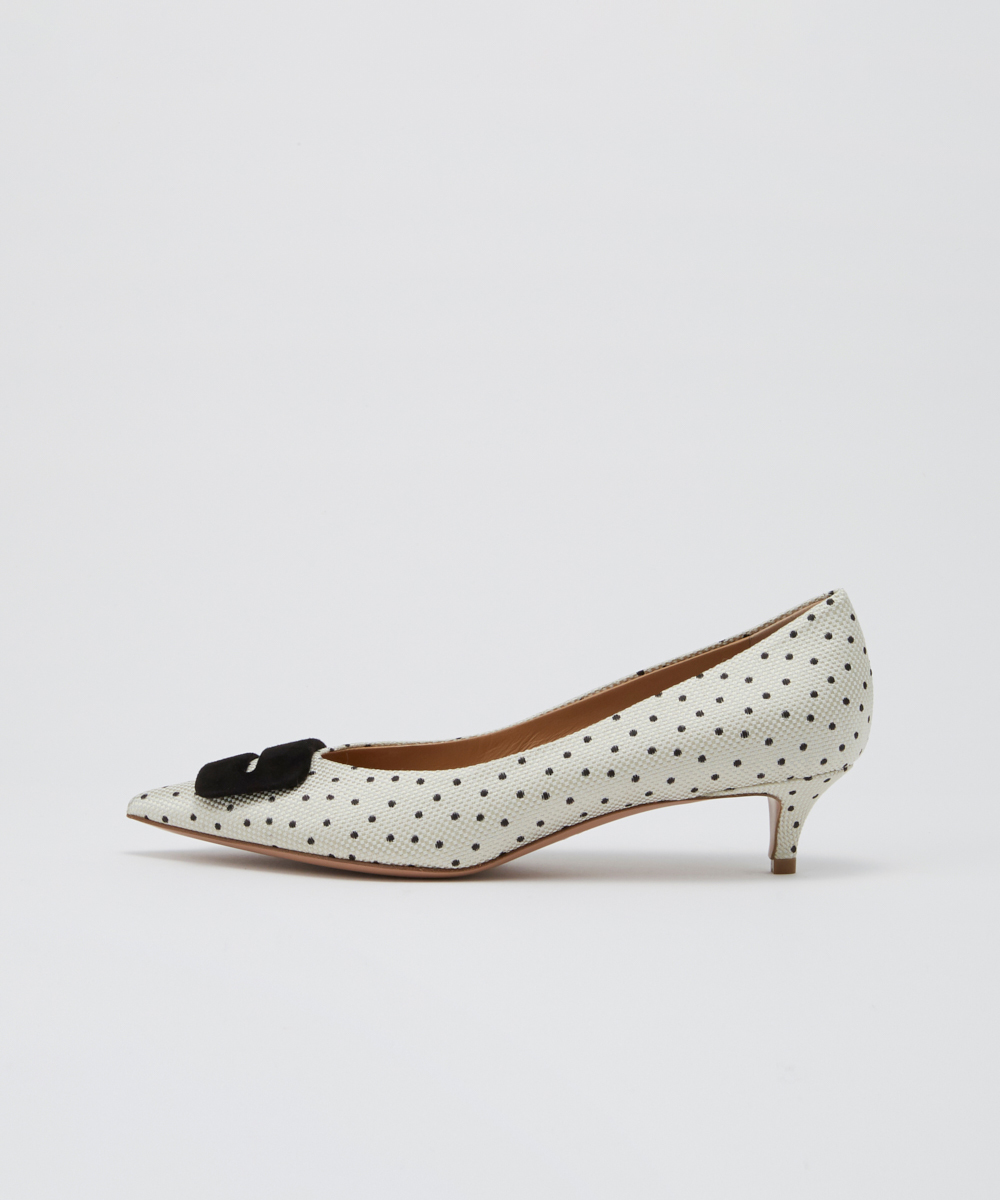 ANIMA アネッリフィッビア 3.5cm パンプス DOT WHITE