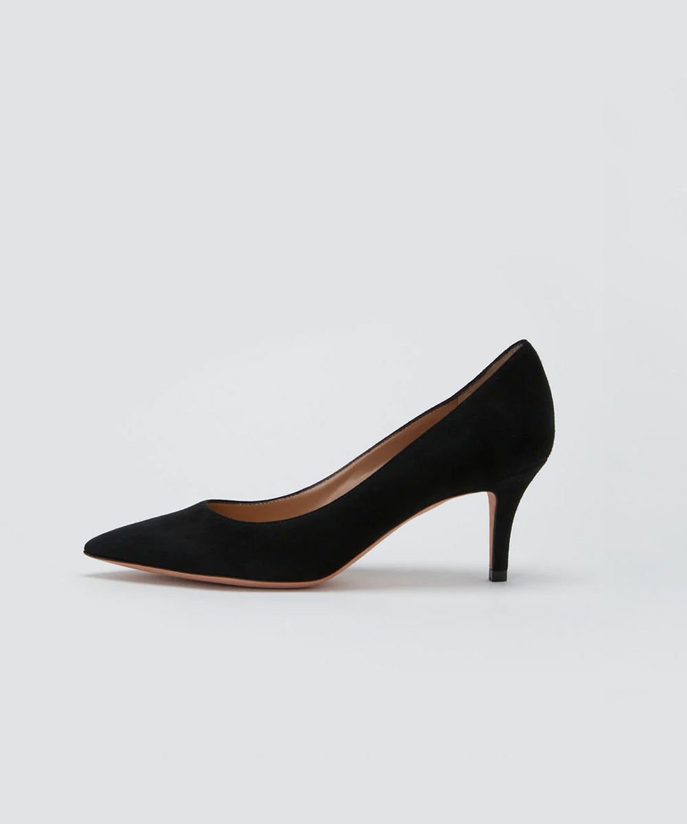 ANIMA 6.5cm パンプス スウェード BLACK