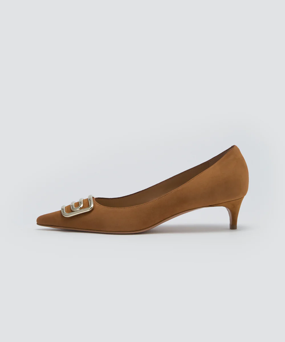 CUORE デュエ アネッリ スウェード パンプス 3.5cm CAMEL