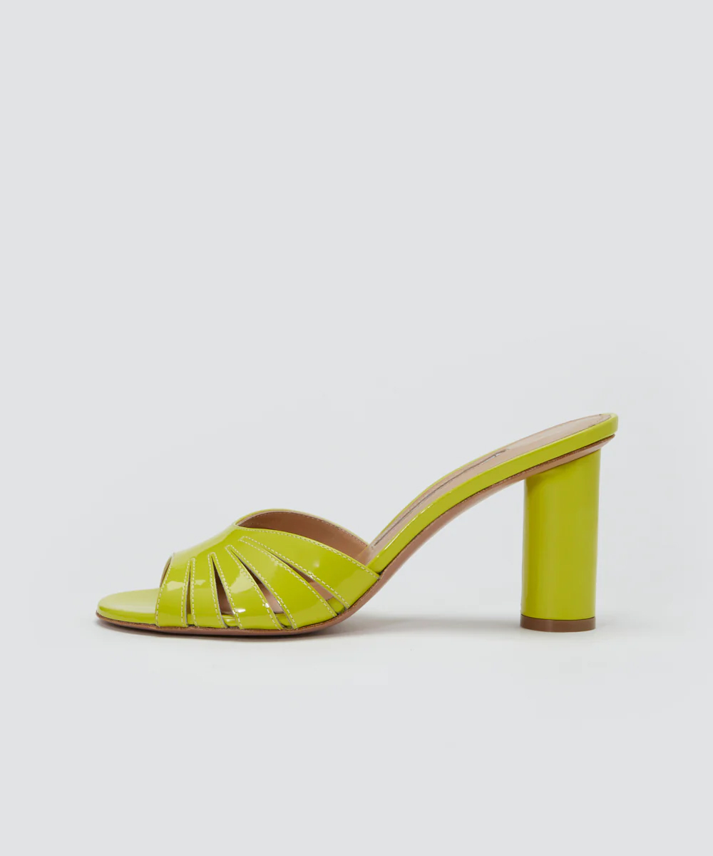 SOLE エナメル サンダル 8.0CM LIME