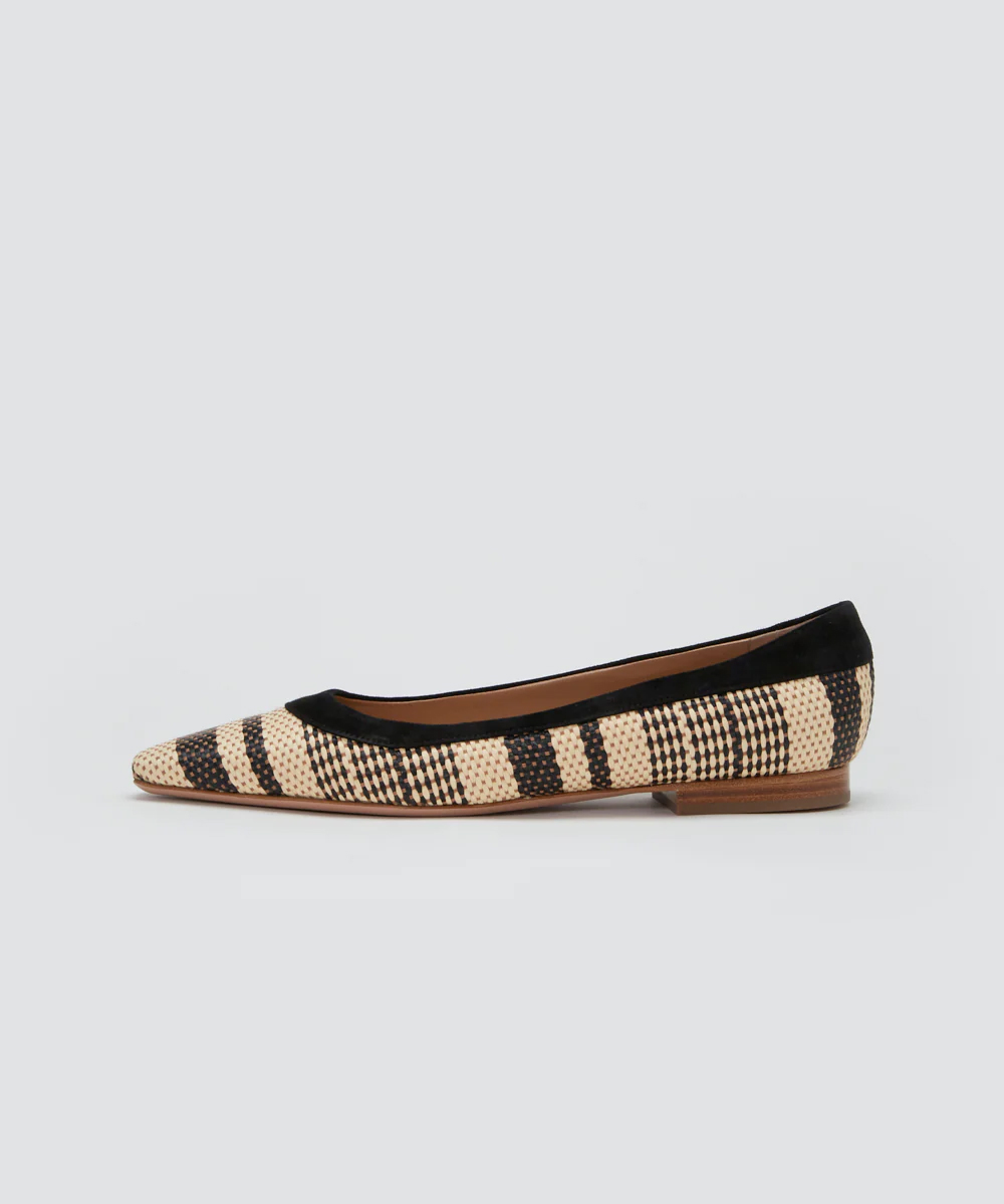 VENERE パイピング パンプス 1.0CM NATURAL/BLACK
