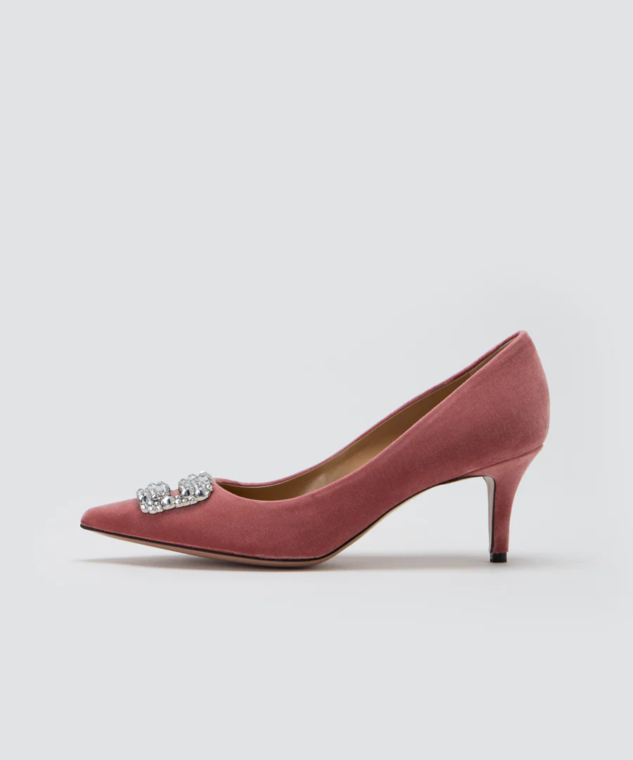ANIMA アネッリフィッビア ベルベット パンプス 6.5CM PINK
