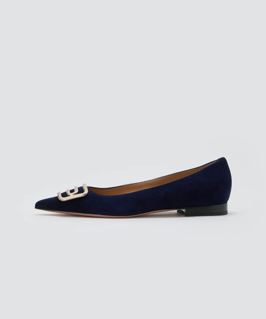 CUORE デュエ アネッリ スウェード パンプス 1.0CM NAVY