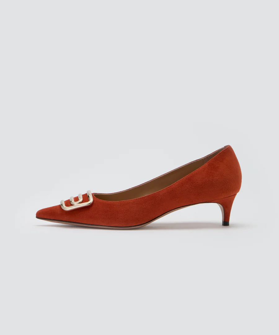 CUORE デュエ アネッリ スウェード パンプス 3.5CM TABASCO