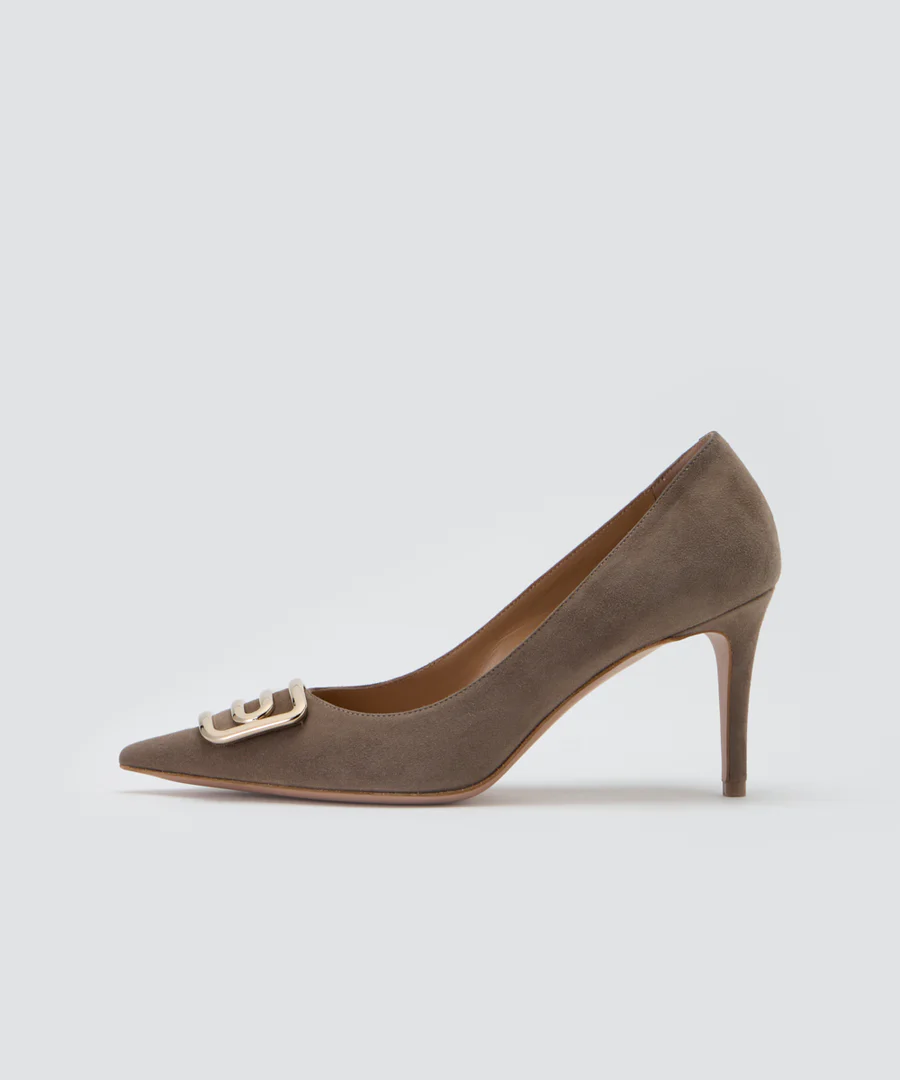 CUORE デュエ アネッリ スウェード パンプス 8.0CM TAUPE