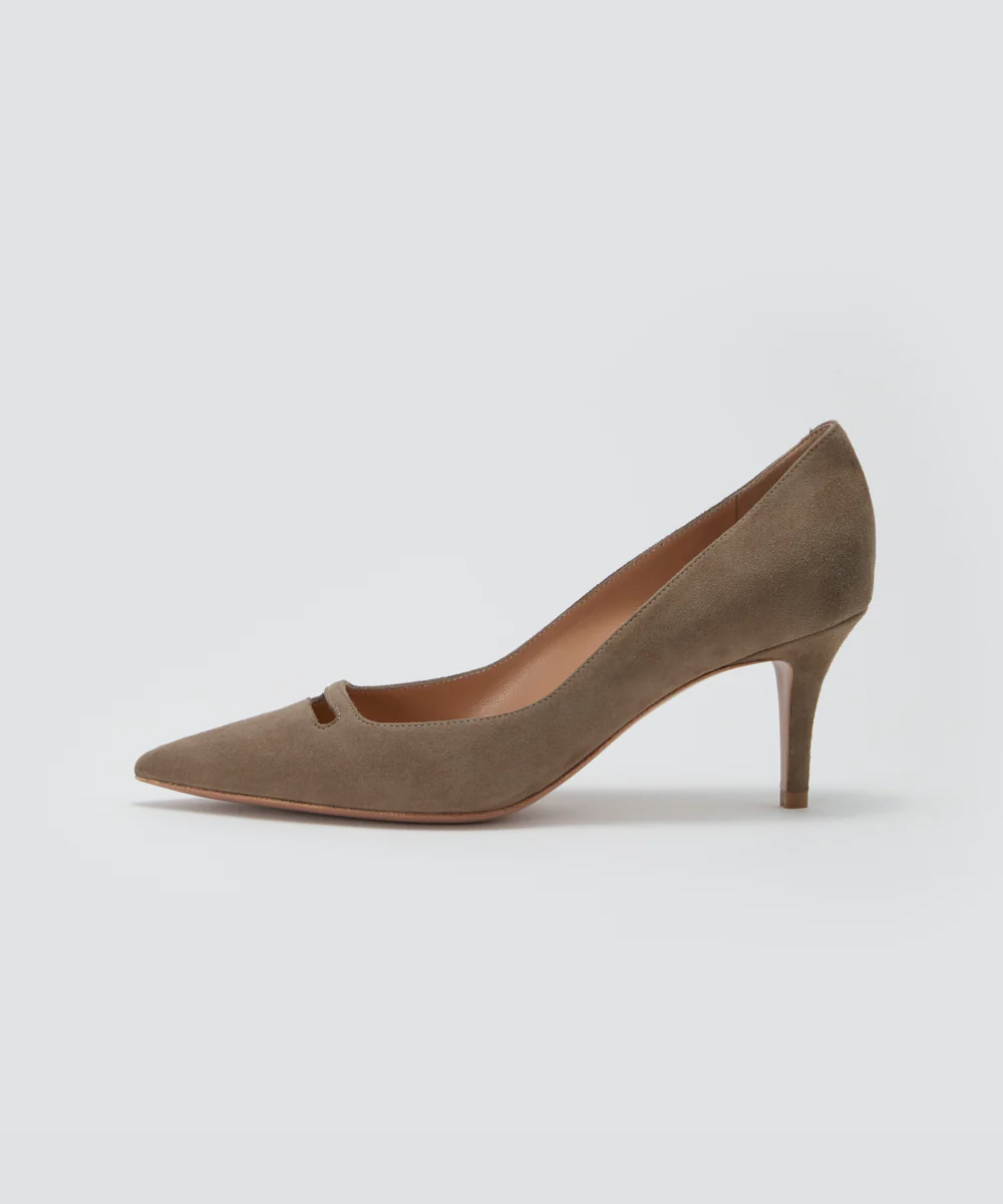 ANIMA アネッリ スウェード パンプス 6.5CM TAUPE