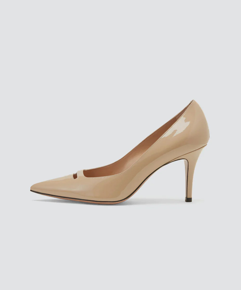 ANIMA アネッリ エナメル パンプス 8.0CM BEIGE