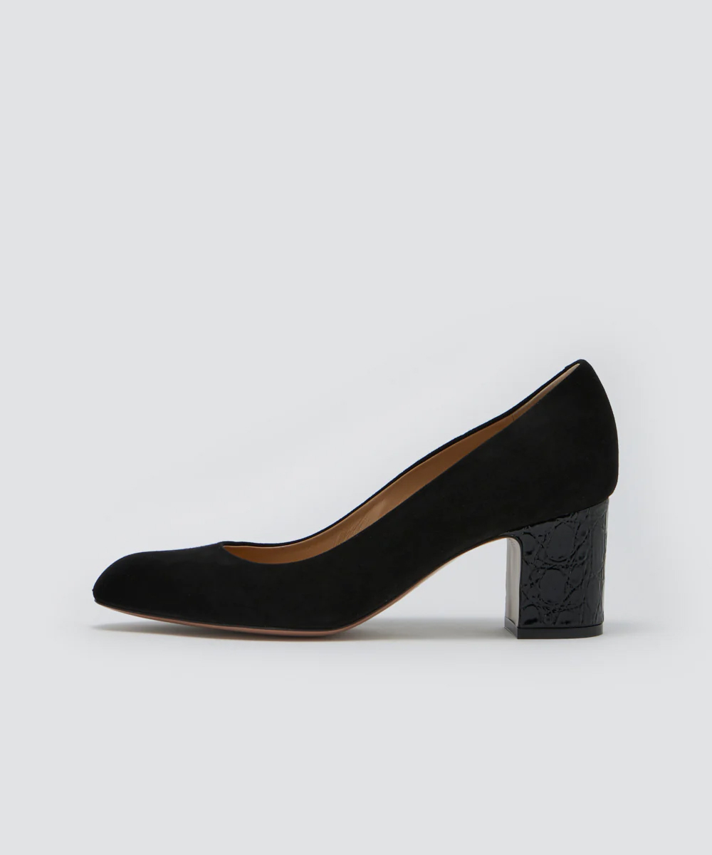 METRO スウェード パンプス 6.5CM BLACK