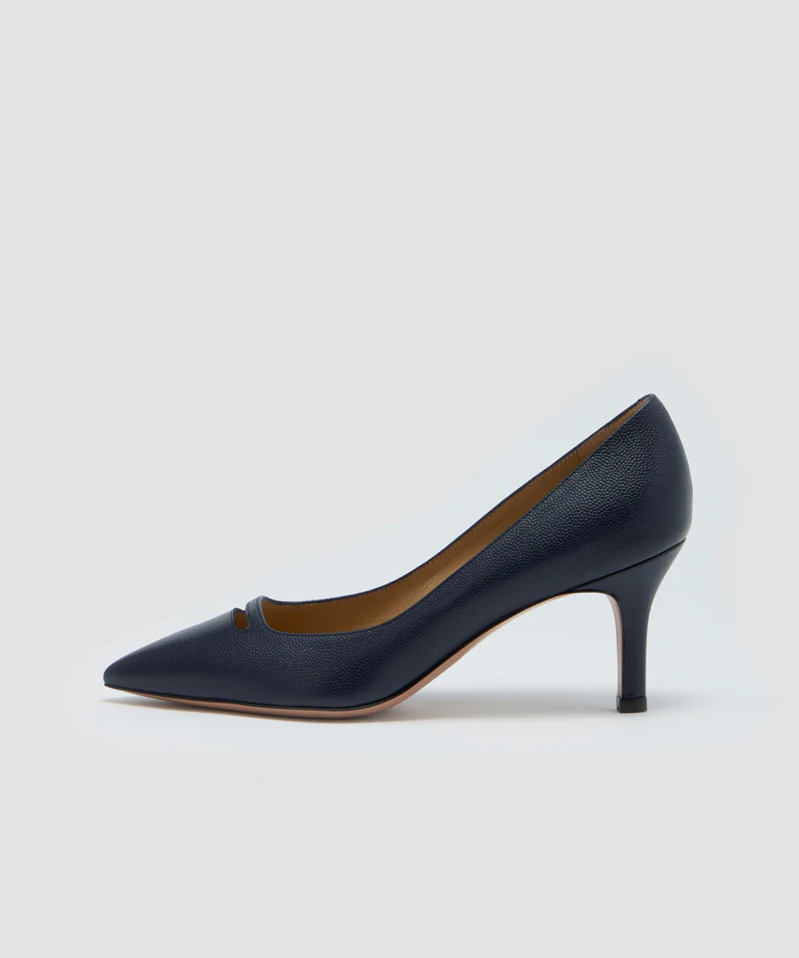 ANDREA アネッリ キャビア パンプス 7.0CM NAVY