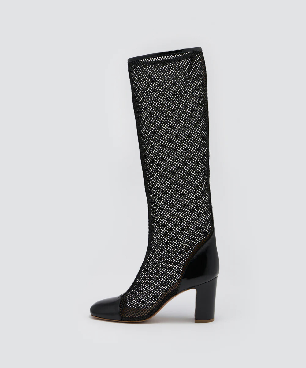 APEMA メッシュ ロングブーツ 8.0CM BLACK
