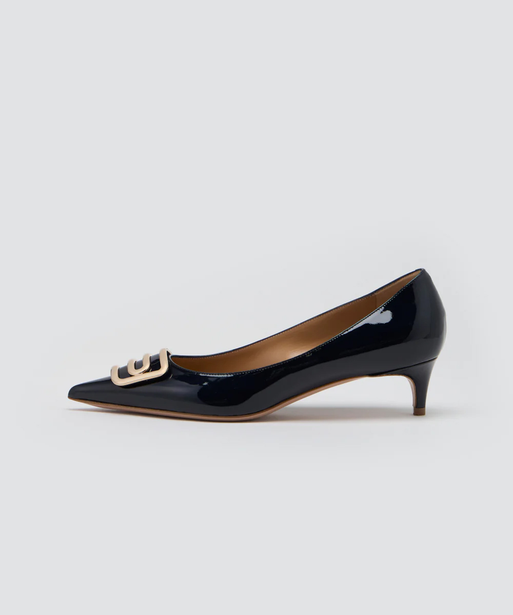 CUORE デュエ アネッリ エナメル パンプス 3.5CM NAVY