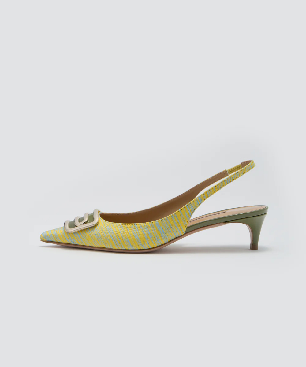 CUORE デュエ アネッリ バックスリング パンプス 3.5CM YELLOW