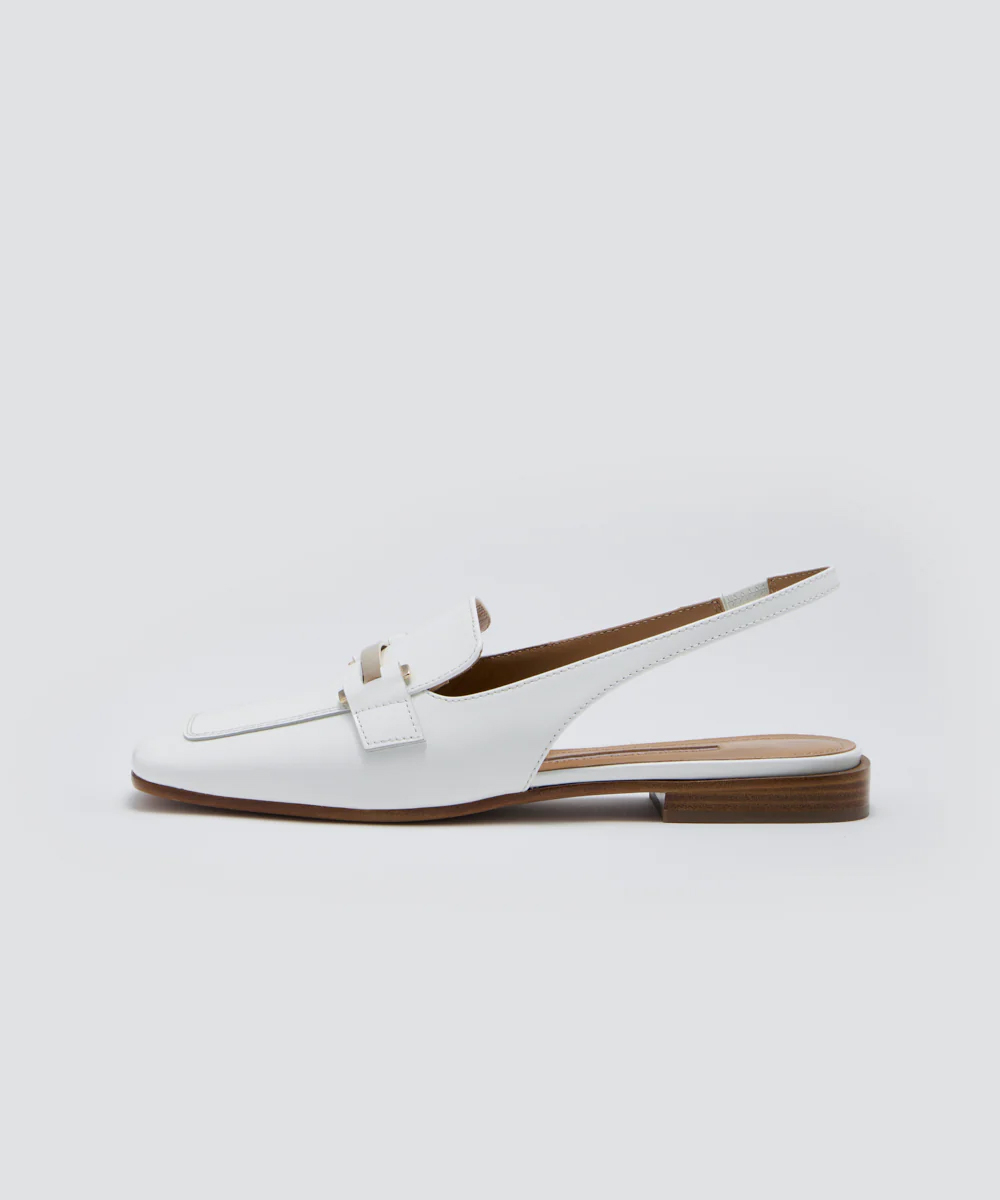 CLIO クラシコ バックスリング ローファー 1.0CM WHITE