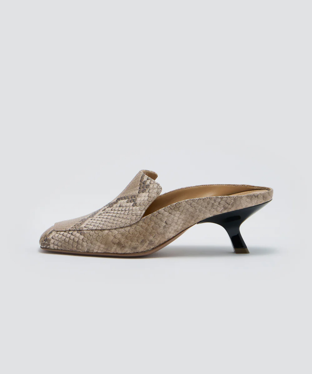 PESCA パイソン ミュール 5.5CM BEIGE