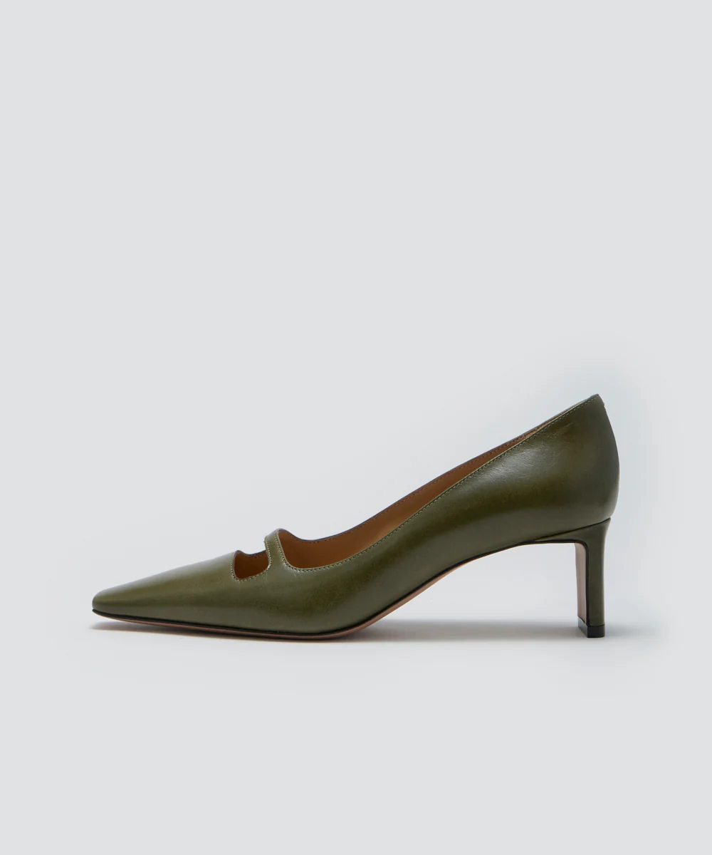 DAMA グランデアネッリ パンプス 5.5cm MOSS GREEN