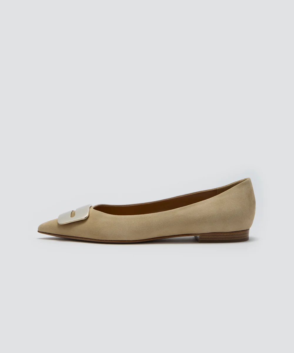 ANIMA アネッリフィッビア スウェード パンプス 1.0cm BEIGE