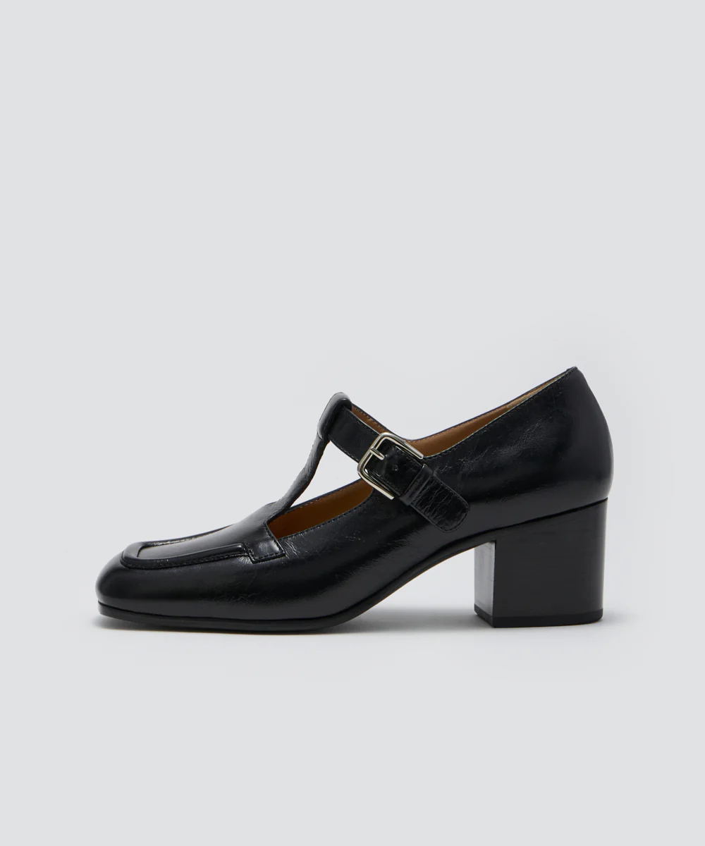 MATILDA Tストラップ パンプス 5.0cm BLACK